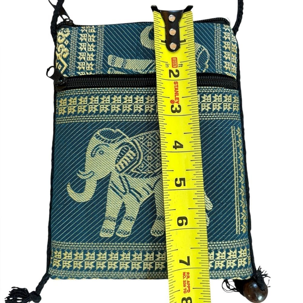 Elephant India Style Cloth Purse Handbag Set Of 2 Red and Teal - Picture 5 of 10